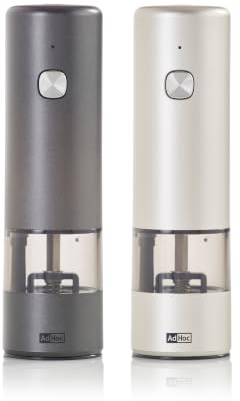 AdHoc Set Elektrische Pfeffer- und Salzmühle I.Mill H 17 cm Edelstahl/Acryl light grey&dark grey