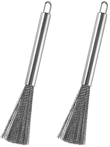 Cepillo de alambre de acero inoxidable para ollas, herramienta de limpieza del hogar, cepillo de lavavajillas para horno, cepillo de olla de acero inoxidable con mango largo