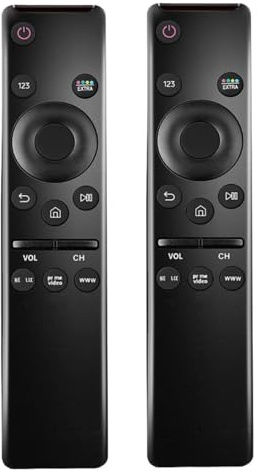 [2 Stück] Universal Fernbedienung Kompatibel für alle Samsung TV LED QLED UHD SUHD HDR LCD Rahmen Curved Solar HDTV 4K 8K 3D Smart TVs, mit Tasten für Netflix, Prime Video, WWW