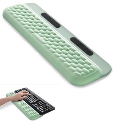Vaydeer Cuscinetto da polso con adesivi, supporto completo per tastiera meccanica, morbido cuscino in memory foam per scrivania, ufficio, lavoro