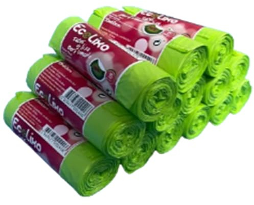 Almericorp Bolsa de basura Pistacho 55x60 de 30 litros, autocierre, Paquete 15 unidades (10)