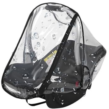 Universal Regenschutz für Babyschale, Transparent Regenverdeck Babyschale, Glasklar Regenschutz für Babyschale, Regenschutz für Babyschalen, mit Einfacher Zugang Rolltor,Trageöffnung und Luftlöchern