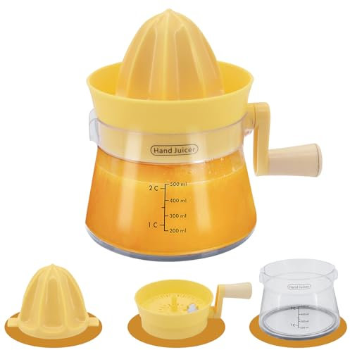 Beowanzk Manual Juicers, Lemon Squeezers, Multifunctional Orange Juicer, Lemon Juicer, Orange Squeezer, Lime Squeezer with Measuring Container 500ml