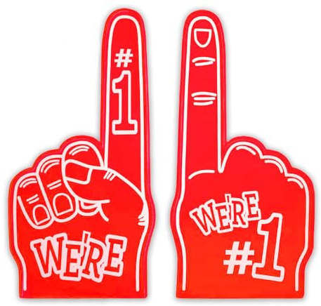 Funnaura 2PCS Foam Finger Pointer Gladiators, Gladiators Tv Show Merchandise, Pugil Sticks Gladiators Props Sports Accessories (Red)