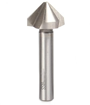 1 Stück Senker-Bit, runder Schaft 4,5–50 mm, 3 Nuten, 90 Grad Senker-Anfaswerkzeug, Bohrer, HSS-Anfasen-Senker-Bits for Edelstahl, Aluminiumlegierung (Size : 45mm)