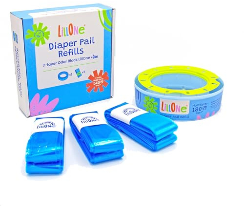 LillOne 3 Refills and a Reusable Cassette compatible with Angelcare - Nappy Disposal Systems
