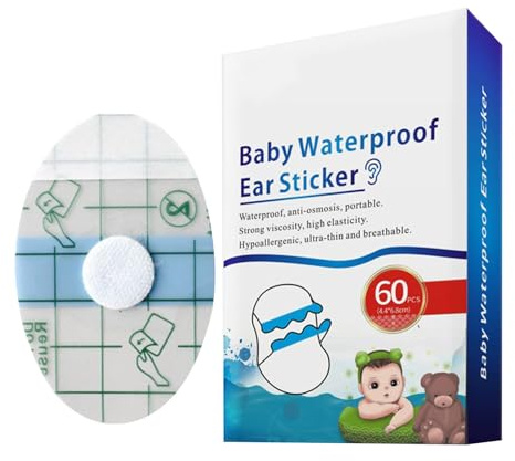 demaxiyad 60 Pieces Ear Covers for Shower, Waterproof Ear Covers Shower Earplugs, Swimming Ear Band, Ear Protector