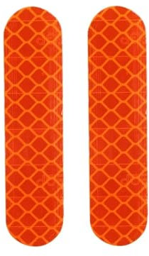 MUEOSI Reflektierender Aufkleber zur Dekoration der Vordergabelabdeckung, for Ninebot, F20 F30 F40 E-Scooter, linkes und rechtes Vorderrad, Warnung, staubdichter Aufkleber Reflexstreifen(Orange)