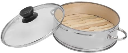 COLLBATH Stainless Steel Steamer Basket Lid Reusable Food Steamer for Cooking for Kitchen Supplies and Serving Dishes