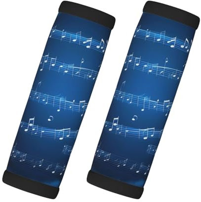 Gepäckgrifftasche mit Musiknoten, Gepäckgriff, Handschuhe, für Gepäckkoffer und Reisekoffer, Blau