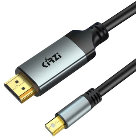 Kirzi 4K Active Mini DisplayPort to HDMI Cable 3ft [4K 30Hz, Aluminum Shell] UHD Thunderbolt to HDMI Cable, Mini DP to HDMI, Compatible for MacBook Air/Pro, Surface Pro, iMac Series, XPS
