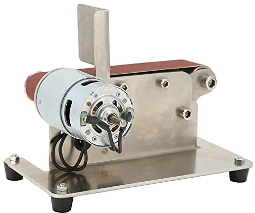 Mini Lijadora de Banda Lijadora de Banda, Mini Máquina de Banda Amoladora Eléctrica Transportador de Banda en Miniatura Máquina Pulidora Multifuncional para (Enchufe europeo 795