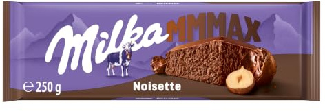 Milka MMMAX Noisette, Alpenmilch Schokolade mit Haselnussfüllung, 250 g | Cremige Haselnussfüllung umhüllt von köstlicher Alpenmilchschokolade, ideal für süße Leckereien