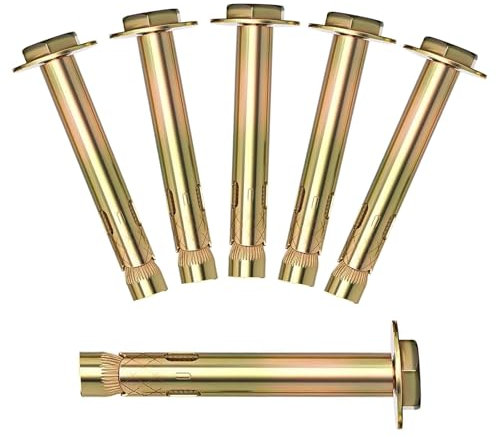 Eastrise 6 Pack Heavy Duty M10x80mm Galvanized Expansion Anchor Bolts for Concrete, Brick, Masonry Walls – 50kg Load Capacity, Corrosion-Resistant Screw Plugs with Storage Case