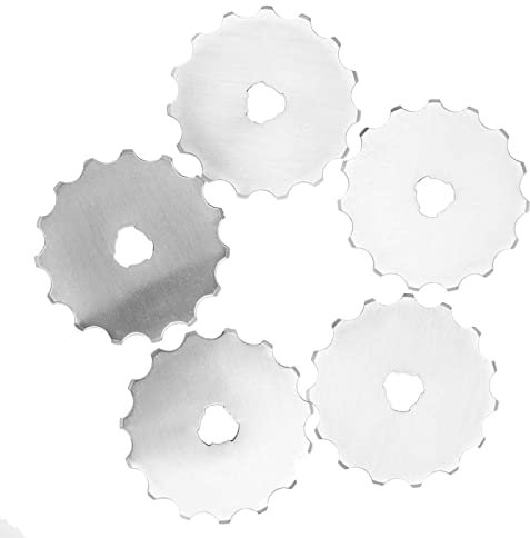Cuchillas de Cortador Giratorio de 45 Mm, 5 Piezas Perforadoras de Reemplazo Giratorio, Herramienta de Borde de Cuchilla de Omisión Ancha para Proyectos de Borde de Crochet, Vellón
