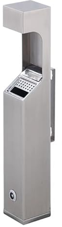 Outdoor ash Tray Wall-mounted Design, Cigarette Butt Disposal Outdoor Large Capacity Bottom with Lock, Wear Resistance and High Temperature Resistance