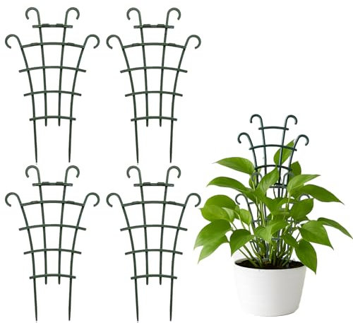 4Pcs Climbing Plants Support Trellis,DIY Garden Mini Plant Support Stand Superimposed Indoor Climbing Trellis Houseplant Supports for Climbing Plants,Garden,Backyard 10.1 x 6.3 Inch