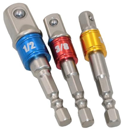 3PCS 3/81/21/4 Steel Socket Adapter Hex Shank Set Extension Drill Bits Bar Hex Bit Set Power Tools