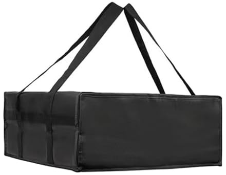 Iuhtrb Borsa termica portatile per generi alimentari e trasporto di alimenti in tessuto Pizza Delivery Bag per temperatura controllata, Nero