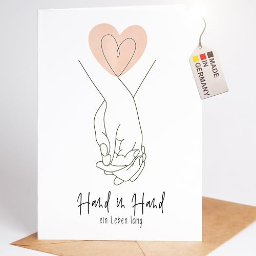 myDreamwork® Hochzeitskarte A6 – liebevolle Glückwunschkarte mit Herzmotiv – Karte Hochzeit inkl. Umschlag – Grußkarte zur Hochzeitsfest oder Postkarte