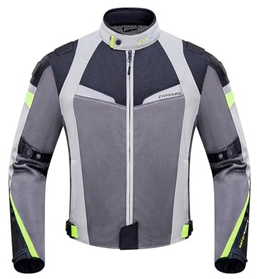 Zyxformis Summer Motorcycle Jacket, Breathable Mesh Motorcycle Riding Jacket For Men With CE Armored