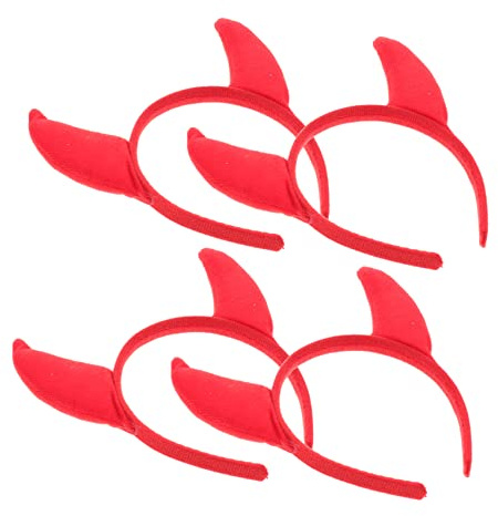 FOMIYES 4Pezzi Cerchietto per Diavolo con Rosse per Halloween e Cosplay Accessorio Decorativo Facile Indossare e Creativo