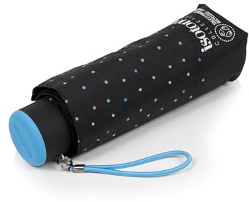 Isotoner Parapluie compact, solide, ultra déperlant, à ouverture manuelle, mini pois
