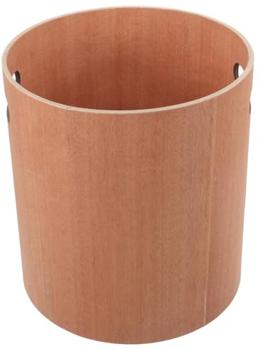 TOGEVAL Papelera de Escritorio Redonda de Madera Natural, Cubo de Basura Pequeño Ecológico, Reciclaje para Oficina y Dormitorio, Bote Portátil Multifuncional para Sala y Baño, Capacidad