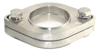 Shuogoufeng Store Brida soldada for tubo de escape de coche, acero inoxidable, alta resistencia al calor, kit de brida de dos orificios.(63mm kit)