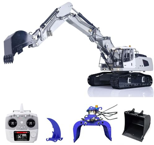 Wheelfun 1/14 946-3 10CH Pelle hydraulique RC Modèle Métal Grab Bucket Ripper Adulte Hobby