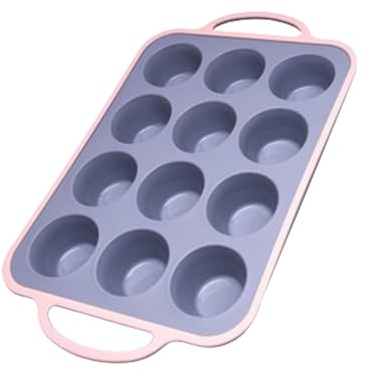 Generico Stampo Per Muffin In Silicone | Teglia Da 12 Stampini Riutilizzabile | Stampa Per Dolci In Silicone - Per Cheesecake Crostate Pane Forno Cucina Ampio Uso