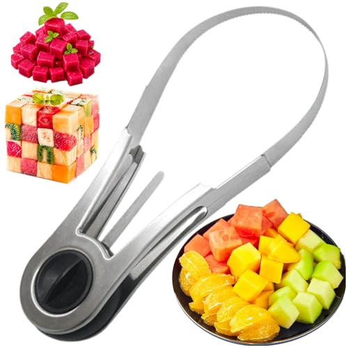 Attrezzo Taglia Mango - Acciaio Fai Da Te Antiruggine - Strumento Affettatrice per Mango e Snocciolatore,Per tagliare frutto del drago, anguria e insalata di verdure