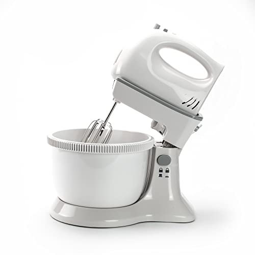 Status Pittsburgh 5 Speed Hand Mixer, Electric Turbo Hand Held Mixer and Bowl, White, PITTSBURGH1PKB2