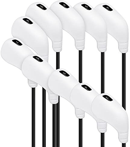 PGM Golf Club Covers, 10pcs Protective Washable Golf Iron Head Covers Set with Number Opening, Easy On and Off, Fits Right Handed Brands