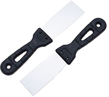 Grattoir 80mm, Couteau de Remplissage de Mastic, Spatules à Ruban en Acier Inoxydable, Grattoir à Papier Peint, Outil de Suppression de Mastic et de Peinture, Pelle à Plâtre (2 pièces)
