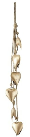 Deco 79 Dekorative Kuhglocke aus Metall, Bohemian-Stil, 15,2 x 5,1 x 88,9 cm, goldfarben