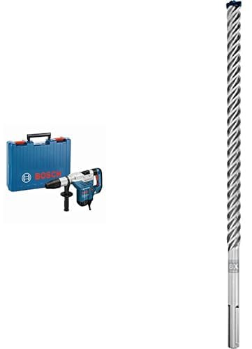 Bosch Professional Bohrhammer GBH 5-40 DCE (8,8 J Schlagenergie, 1.500-3.050 min-1 Schlagzahl, im Handwerkerkoffer) + 1x Expert SDS max-8X Hammerbohrer (für Stahlbeton, Ø 25,00x520 mm, Zubehör)