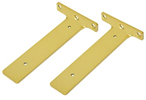 Unsichtbare Regalhalterungen Gold Schwerlastträger Regalstütze 50KG Laden Wandkonsole Regalwinkel aus Metall Industrielle Eisenhalterungen 2 Stück (80mm/3.1in)