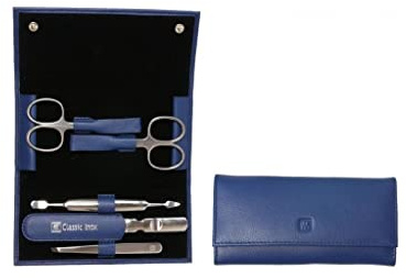 ZWILLING CLASSIC INOX Manicure Etui 5-tlg. blue Leder Edelstahl