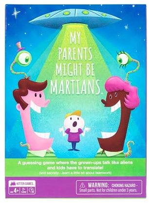 Exploding Kittens My Parents Might be Martians 2+ Players, dai 4 anni in su, 10 minuti per giocare, gioco di squadra e indovinelli, gioco di carte adatto ai bambini, ideale per divertimento notturno