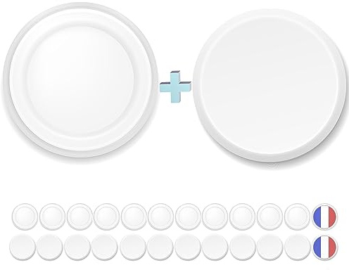 12 + 12 Couvercles Pots Yaourt Compatibles La Fermière 68 & La Laitière 56 | Pack mixte avec 12 couvercles Ø68 mm et 12 Ø56 mm. Réutilisables, résistants, sans BPA et compatibles lave-vaisselle.