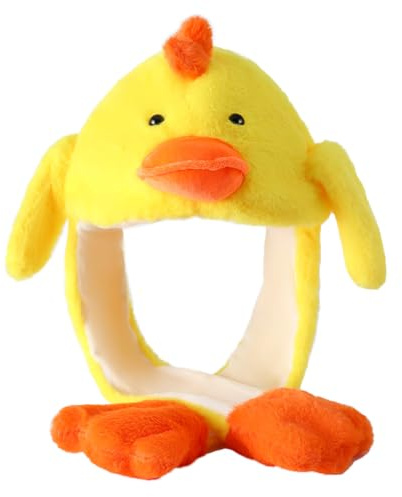 Laahoem Mobile Oreille Canard Chapeau Dames Mignon Drôle en Peluche Chapeau Casquette Animal Cosplay fête d'anniversaire Cadeau Jaune