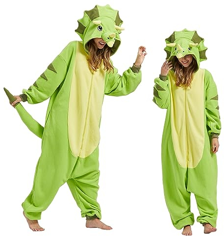 MAISUIZI – Pyjama en combinaison animal Tricératops – Costume pour adulte unisexe – Idéal pour cosplay, Halloween, Noël et soirées déguisées, L