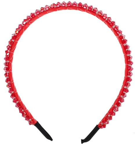 FRCOLOR Rotes Kristall Haarband Damen Glitzer Stirnband Elegant FüR Party Hochzeit Abendveranstaltung Komfortabler Haarschmuck