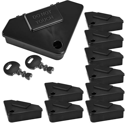 10x Mausefalle Mäuse Maus Garten Ecke Mäusefalle Koederbox Köderbox Köderstation für Mäusegift Maeuse Mäuseköderbox Gift Koeder Wühlmaus Vertreiben Schlüssel Petigi