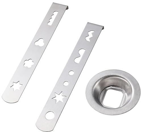 ZEVONDA 304 Edelstahl Gebäckvorsatz - 2 Stück Spritzgebäckvorsatz für Fleischwolf mit Verbindungsring Spritzgebäckaufsatz für Gebäck mit 8 Formen Backen Zubehör für Modell 5 Fleischwolf
