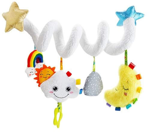 ZOYIEP Kinderwagen Spielzeug,Kinderwagenkette,Baby Spielzeug,Wolke Baby Activity Spirale Kette,Autositzspielzeug Für Babys Babyschale Babyspielzeug (Seesterne)