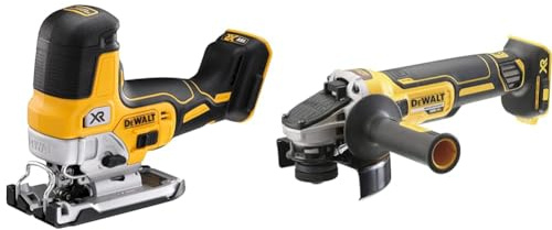 DEWALT Scie Sauteuse Sans Fil 18V - Sans Batterie ni Chargeur DCS335N-XJ & Meuleuse XR 18 V 125 mm Brushless DEWALT DCG405NT (machine nue)