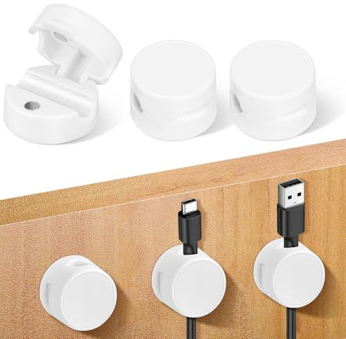 TOPPERFUN 6 Stück Magnetische Kabelhalter Abs-Kabelclip-Organizer Schnurgebundenes Telefon Usb-Ladegerät Kabelhalter Organizer Für Auto Büro Heim-Desktop Wand Nachttisch