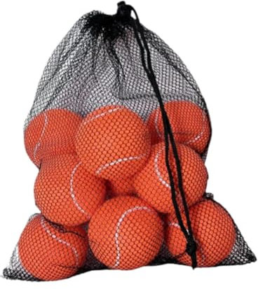 FLCPJGV 12 Stück Tennisbälle Trainingsbälle Übung Tragbare Übungsbälle Haustier Hund Spielbälle für Schlägersport Anfänger, Orange